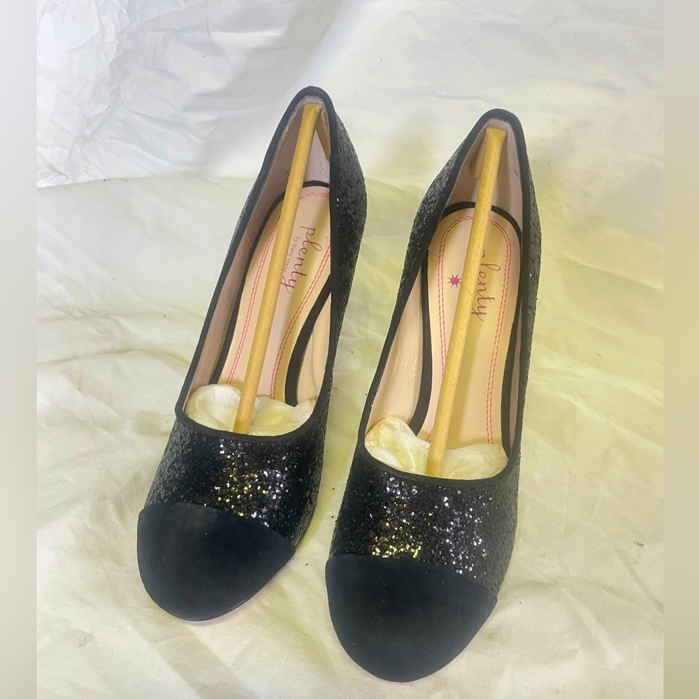 Plenty by Tracy Reese Ramona heel black with sequins nwt size 37.5 and 36
